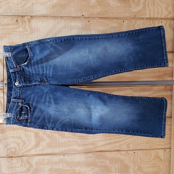 Lucky Brand Easy Rider Distressed Cropped Jeans Size 8 - Picture 1 of 8